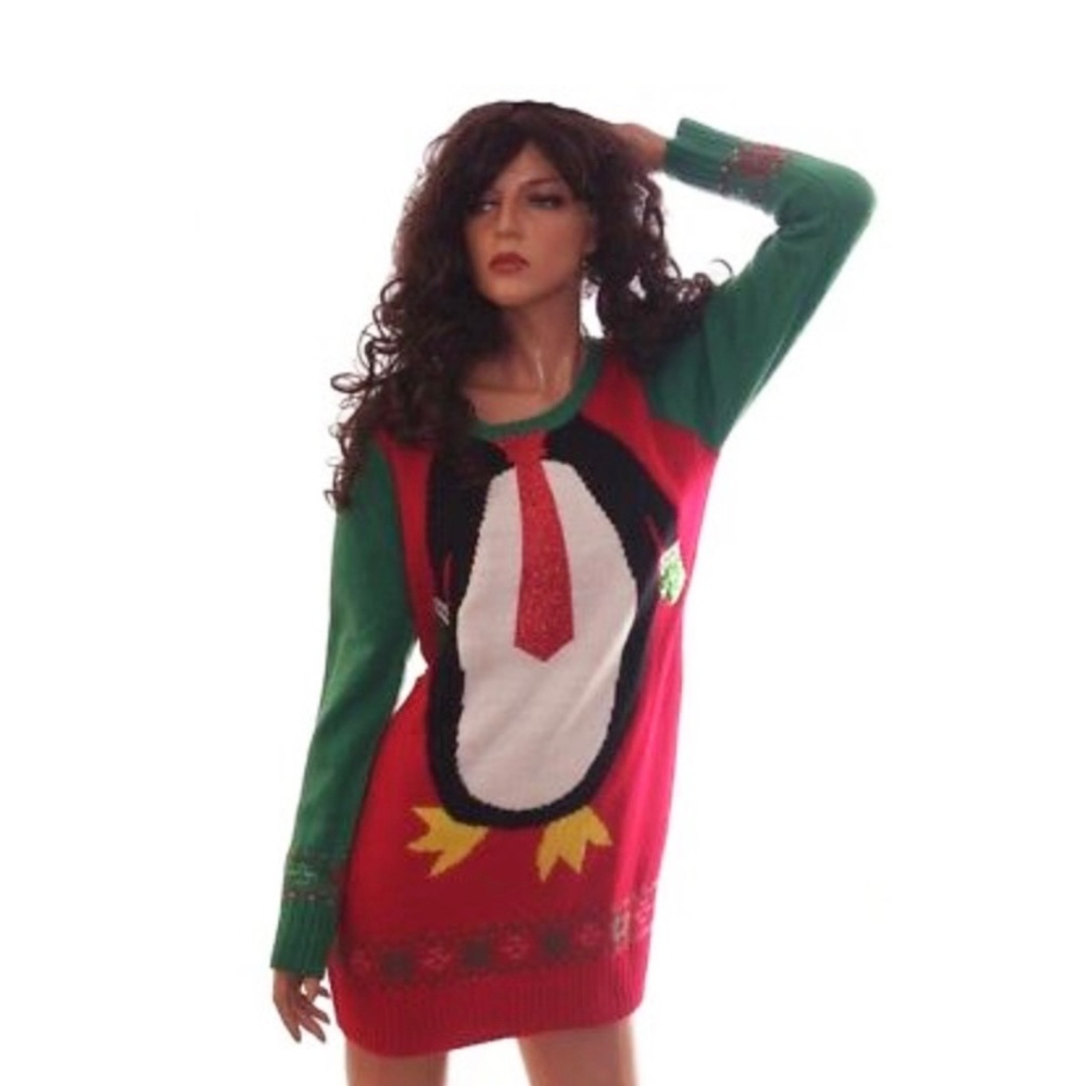 Ugly Christmas sweater dress | penguin sweater